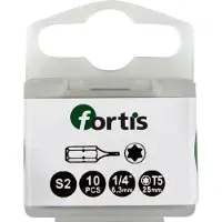Magni Embout dur 1/4" DIN3126 C6,3 T27x25mm Pack de 10 FORTIS