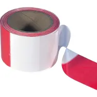 Posamo Format 4011645013450 - Ruban de délimitation 80 mm rouge/blanc 250 m