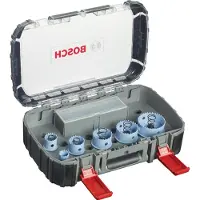 Bosch 2608580882 - Set 9 pièces scie-trépan Power-Change Sheet Metal pour plombier et carreleur 20 / 25 / 32 / 38 / 51 / 64 mm