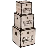 Atmosphera Créateur d'intérieur® Set aus 3 quadratischen koffern "retro factory" l24 30 36cm - Atmosphera créateur d'intérieur