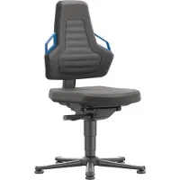 BIMOS Chaise industrielle pivotante Nexxit Patins de sol Supertec noir Poignée bleue 450-600 mm (45 - 60 cm)