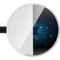 Crong Qi Fast Wireless Charger avec boîtier en aluminium et plaque de blindage 15 W (blanc)