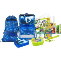 SAX 9940-9309 Schulranzen-Set ERGONOMIC FLEXI Kunstfaser blau