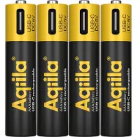 Aqiila AAA USB-C Piles rechargeables 1,5 V 600 mAh Li-Ion (x4)