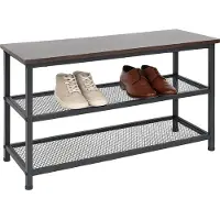 Relaxdays - Industrial Schuhregal für 6 Paar Schuhe, Schwarz/ Dunkelbraun, 45 x 80 x 30 cm (80 x 30 x 45 cm)