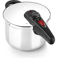 BRA Allure | Autocuiseur de 9 litres en acier inoxydable 18/10, avec 2 programmes de cuisson et un système de verrouillage de l'ouverture, adapté à tous les types de cuisines