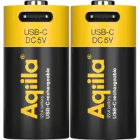 Aqiila Batterie rechargeable CR123A USB-C 3V 750mAh Li-Ion (2x)