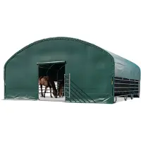 TOOLPORT Tente de pâturage 8x8 m bâche PVC 2300 Newton abri pour chevaux - type de sol : terre - vert