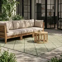 FRAAI Tapis d'extérieur - Brava Vert | 80x150 cm | Rectangulaire | Tissage plat
