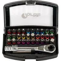 Fortis Assortiment d'embouts 32 pièces avec cliquet à embouts et bague de couleur FORTIS (Porte-embout)