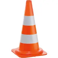Wemas Cône de signalisation 500mm, 2 bandes blanches, orange vif