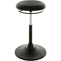 Lotz Tabouret pivotant Base en plastique Mousse intégrale en polyuréthane noir Réglage de la hauteur