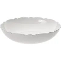 Alessi Saladier Blanc De Porcelaine -Rectifié Avec Le Décor De Relief