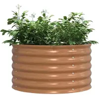vidaXL Lit surélevé Marron 80 x 80 x 44 cm Acier