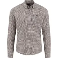 Fynch&Hatton Chemise brun foncé / blanc