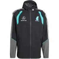 Adidas Mercedes-amg Petronas F1 Team Mechanics Rain Jacket Noir L Homme