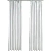 vidaXL Rideaux occultants avec crochets 2 pcs Blanc cassé 140x225 cm