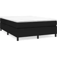 vidaXL Lit boxspring avec matelas noir 140x200 cm Tissu