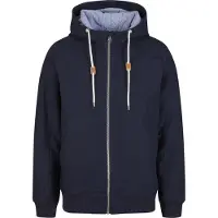 Brandit Veste homme simple, en coton, bleu marine, avec cordon de serrage et fermeture éclair