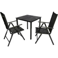 VCM 3 pièces Ensemble de meubles de jardin / groupe de salle à manger / 1xtable, 2x chaises / table Dimensions env. H. 76 x W. 80 x D. 80 cm / Chaises 80 SW