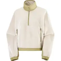 Salomon - Polaire courte à demi-zip - Chroma Fleece Crop HZ W Whisper White/Gray Green pour Femme - Taille M - Beige