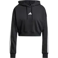 Adidas Sweat de sport 'ESSENTIALS 3-STRIPES FRENCH TERRY CROPPED' noir / blanc