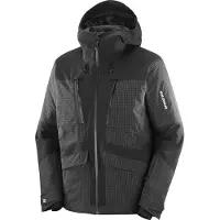 Salomon - Veste de ski imperméable et chaude - Spark Jacket M Deep Black pour Homme - Taille L - Noir