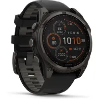 Garmin - 010-02906-11 - Smartwatch - Fenix 8 Sapphire Solaire - Bracelet en silicone noir