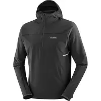 Salomon - Veste hybride demi-zippée - Sense Aero Hybrid HZ Hd M Deep Black pour Homme - Taille L - Noir