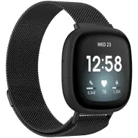 IMoshion Bracelet magnétique milanais pour Fitbit Versa 4/ 3 / Sense (2) - Noir