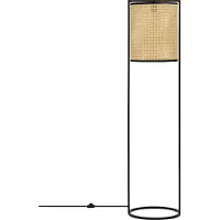 Lyora Lampadaire Erto noir et rotin