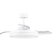 Nova Luce Nevma - ventilateur de plafond avec lumière et télécommande - Ø 107 x 49 cm - 36W LED inclus - blanc mat