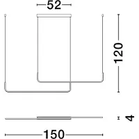 Lyora Suspension élégante Strita double or 3000K