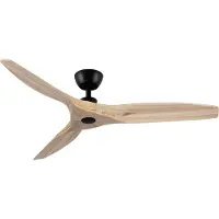 Nova Luce Ninemia - ventilateur de plafond avec télécommande - Ø 132 cm - noir et bois naturel