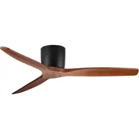 Nova Luce Ninemia - ventilateur de plafond avec télécommande - Ø 132 cm - noir sablé et bois foncé