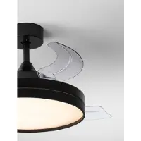 Nova Luce Nevma - ventilateur de plafond avec lumière et télécommande - Ø 107 x 49 cm - 36W LED inclus - noir mat