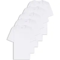 BOSS pour homme. 50475392 Lot de 5 T-shirts Authentic blancs (L), Homewear, Coton, Manche courte