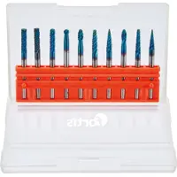 Fortis Jeu de petites broches en carbure de tungstène 3 mm revêtues 10 pièces