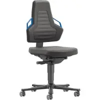BIMOS Siège de travail pivotant Nexxit Roulettes Tissu Supertec noir Couleur des poignées bleu 450-600 mm