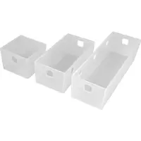 Ninka Banio Bac à 1 compartiment pour tiroir, K-translucide 84x84mm, Range-couverts, Transparent, Blanc