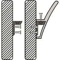 Estamp Crochet pour manteaux Prokion largeur 25 mm, hauteur 56 mm, ZN effet inox