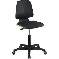 BIMOS Siège pivotant pour laboratoire LABSIT, sans accoudoirs, avec roulettes, hauteur du dossier 420 mm, similicuir, vert