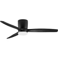Nova Luce Aloa - ventilateur de plafond avec lumière et télécommande - Ø 132 x 27,5 cm - 18W LED inclus - noir sablé et bois noir