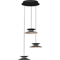 Nova Luce Suspension design Morfi 3 lumières noir