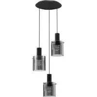 Nova Luce Suspension design Mirbi 3 lumières noir rond