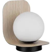 Nova Luce Kamen - lampe de table - 14 x 18 x 10 cm - bois naturel et noir sablé