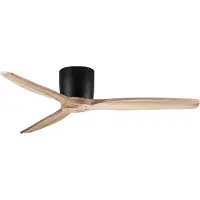 Nova Luce Ninemia - ventilateur de plafond avec télécommande - Ø 132 cm - noir sablé et bois naturel