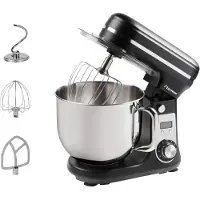 Bestron Robot culinaire super silencieux, moteur DC, 6 vitesses, fonction pulse, sécurité verrouillée, Robot ménager, Noir