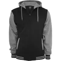 Urban Classics Veste de survêtement gris chiné / noir