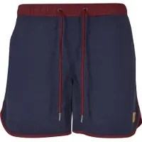Urban Classics Shorts de bain 'Retro' bleu marine / bourgogne / blanc